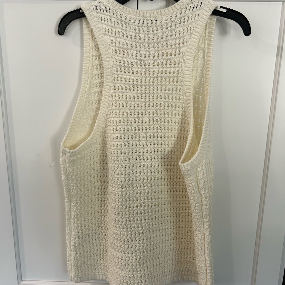 Madewell NEW Open stitchcrewneck cotton sweater tank - Picture 8 of 8